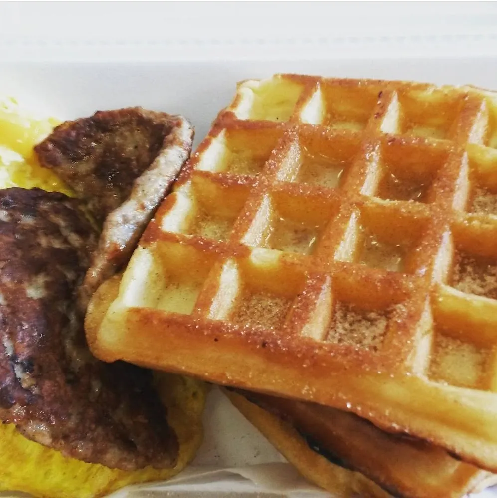 Waffles Sausage Eggs & Cheese